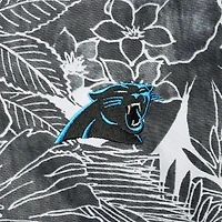 Men's Tommy Bahama Black Carolina Panthers Coconut Point Playa Floral IslandZone Button-Up Shirt