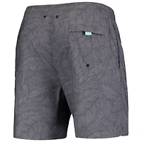 Men's Tommy Bahama Black Carolina Panthers Naples Layered Leaves Swim Trunks