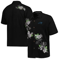 Chemise boutonnée Tommy Bahama Black Carolina Panthers Sport Azule Oasis Camp pour hommes