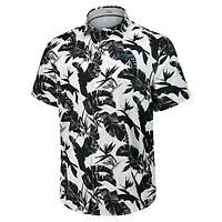 Men's Tommy Bahama Black Carolina Panthers Sunnyvale Blooms Camp Button-Up Shirt