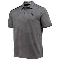 Polo Tommy Bahama Charcoal Carolina Panthers Palm Coast Delray Frond Allover IslandZone pour homme