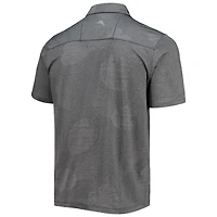 Polo Tommy Bahama Charcoal Carolina Panthers Palm Coast Delray Frond Allover IslandZone pour homme