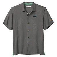 Men's Tommy Bahama  Gray Carolina Panthers Catch of the Day IslandZone Button-Up Shirt