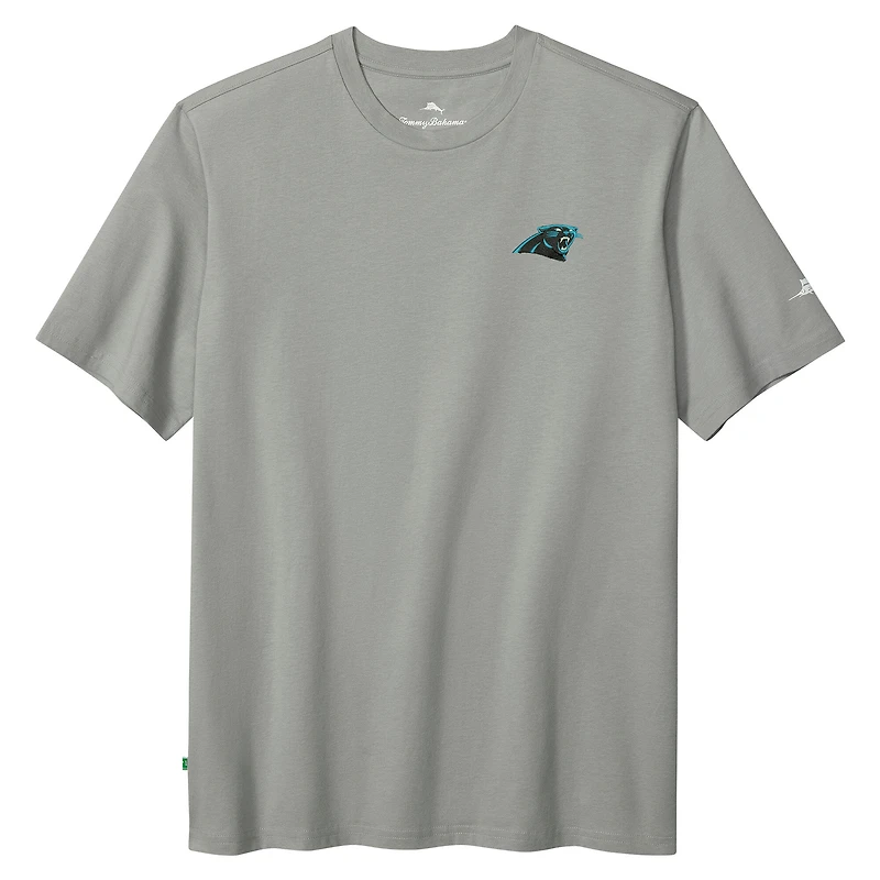 T-shirt Tommy Bahama gris pour homme, motif Carolina Panthers Huddle & Hang Tens