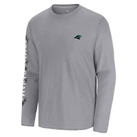 Men's Tommy Bahama  Gray Carolina Panthers Oasis Endzone Lux Long Sleeve T-Shirt