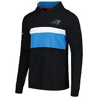 T-shirt à capuche manches longues Tommy Hilfiger noir Carolina Panthers Morgan pour hommes
