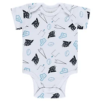 Ensemble body et pantalon trois pièces gris/noir/blanc Carolina Panthers pour nouveau-né bébé par Erin Andrews