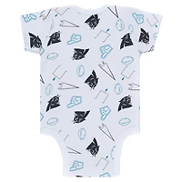 Ensemble body et pantalon trois pièces gris/noir/blanc Carolina Panthers pour nouveau-né bébé par Erin Andrews