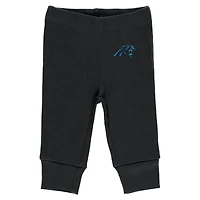 Ensemble body et pantalon trois pièces gris/noir/blanc Carolina Panthers pour nouveau-né bébé par Erin Andrews