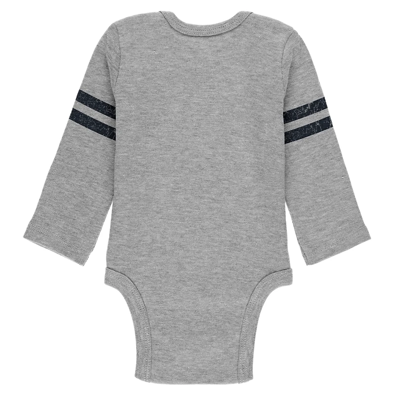 Ensemble body et pantalon trois pièces gris/noir/blanc Carolina Panthers pour nouveau-né bébé par Erin Andrews