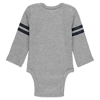 Ensemble body et pantalon trois pièces gris/noir/blanc Carolina Panthers pour nouveau-né bébé par Erin Andrews