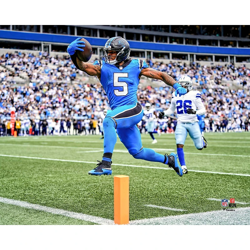 Rico Dowdle Carolina Panthers Unsigned 2025 Week 6 Touchdown Run Photograph