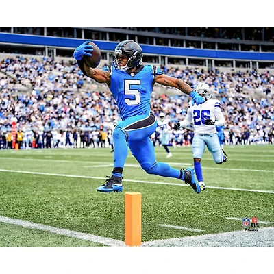 Rico Dowdle Carolina Panthers Unsigned 2025 Week 6 Touchdown Run Photograph