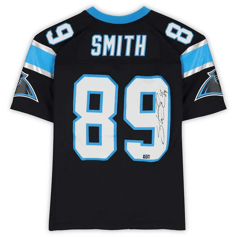 Maillot Mitchell & Ness Legacy noir autographié par Steve Smith, des Panthers de la Caroline, édition 2003