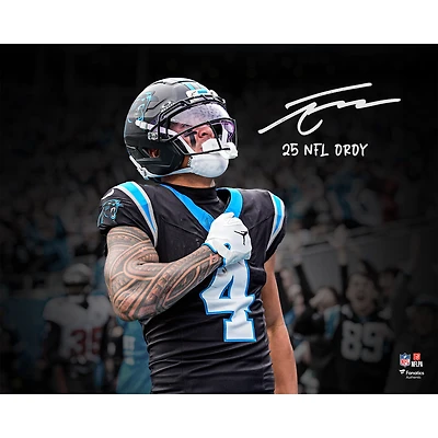 Tetairoa McMillan Carolina Panthers Autographed 16" x 20" Celebration Spotlight Photograph with "25 NFL OROY" Inscription