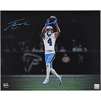Tetairoa McMillan Carolina Panthers Autographed 16" x 20" White Jersey Catch Spotlight Photograph