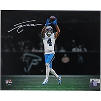 Tetairoa McMillan Carolina Panthers Autographed 8" x 10" White Jersey Catch Spotlight Photograph