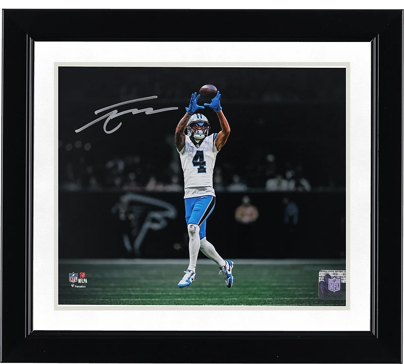 Tetairoa McMillan Carolina Panthers Autographed 8" x 10" White Jersey Catch Spotlight Photograph