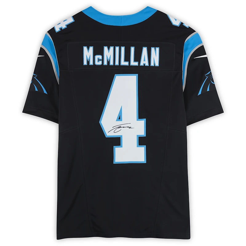 Tetairoa McMillan Carolina Panthers Autographed Black Nike Vapor F.U.S.E. Limited Jersey  