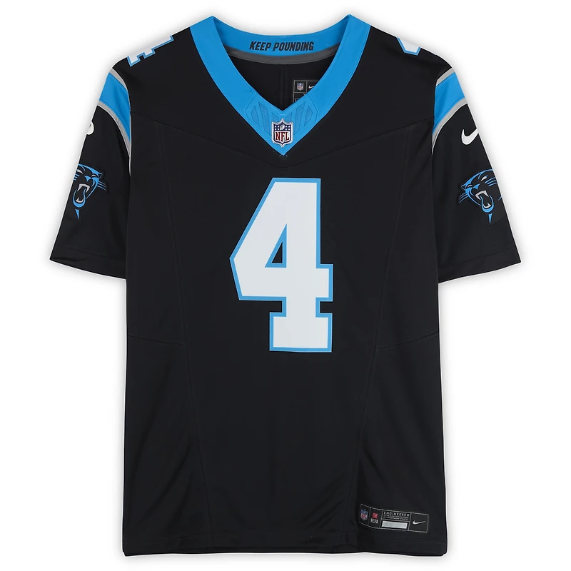 Tetairoa McMillan Carolina Panthers Autographed Black Nike Vapor F.U.S.E. Limited Jersey