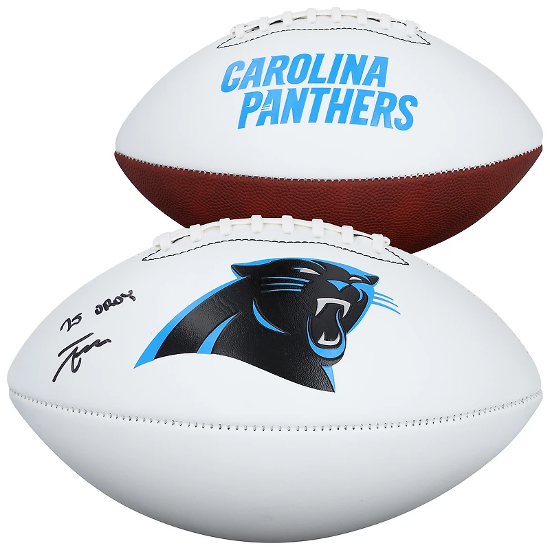 Tetairoa McMillan Carolina Panthers Autographed Franklin White Panel Football with "25 OROY" Inscription