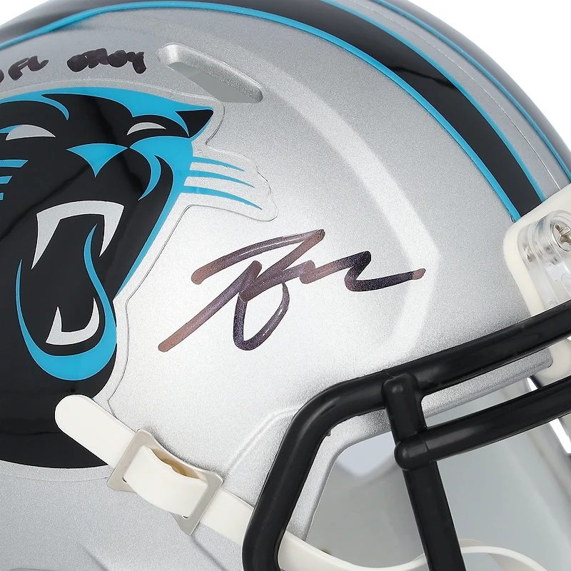 Casque miniature Riddell Speed ​​autographié par Tetairoa McMillan des Panthers de la Caroline avec inscription « 25 NFL OROY »