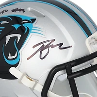 Casque miniature Riddell Speed ​​autographié par Tetairoa McMillan des Panthers de la Caroline avec inscription « 25 NFL OROY »