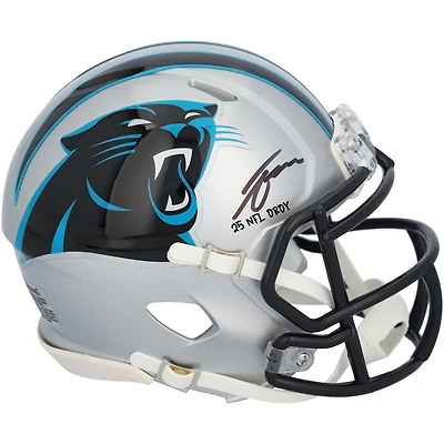 Tetairoa McMillan Carolina Panthers Autographed Riddell Speed Mini Helmet with "25 NFL OROY" Inscription