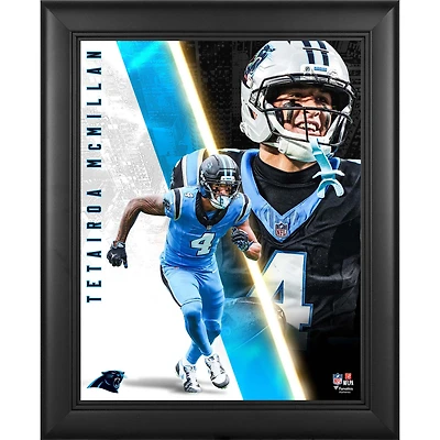 Collage encadré Radiance de Tetairoa McMillan, Carolina Panthers, 33 x 41 cm