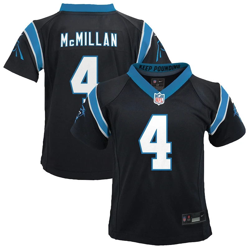 Maillot de match Nike Tetairoa McMillan noir pour tout-petit des Carolina Panthers