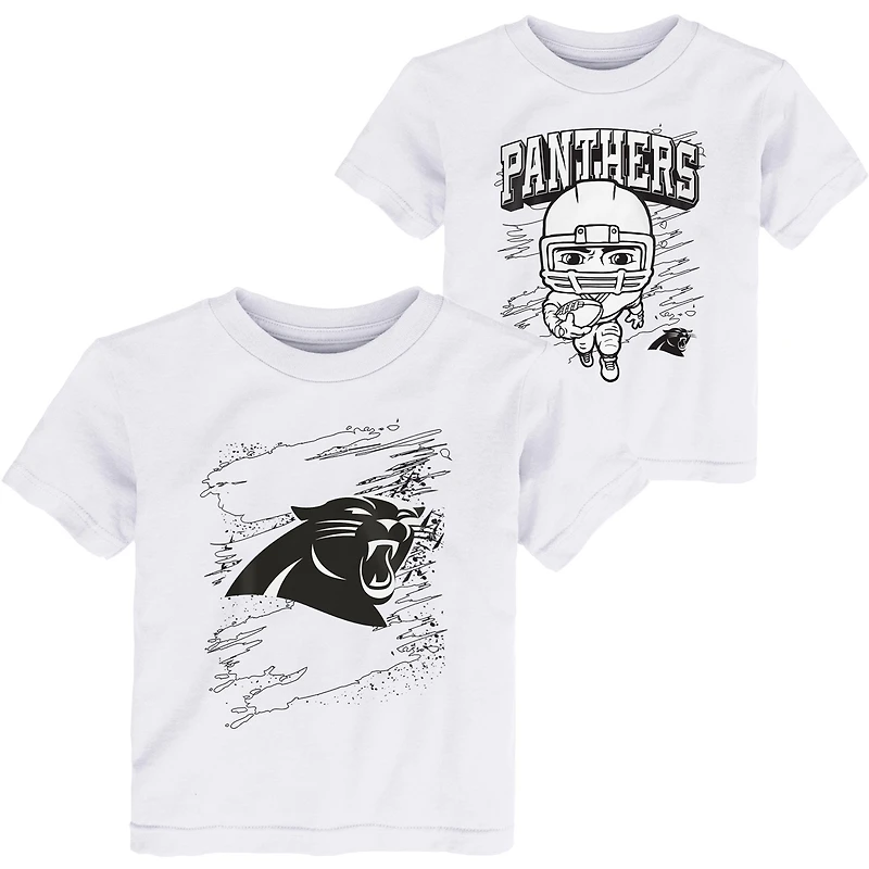 Ensemble de deux t-shirts à colorier pour tout-petits blancs Carolina Panthers