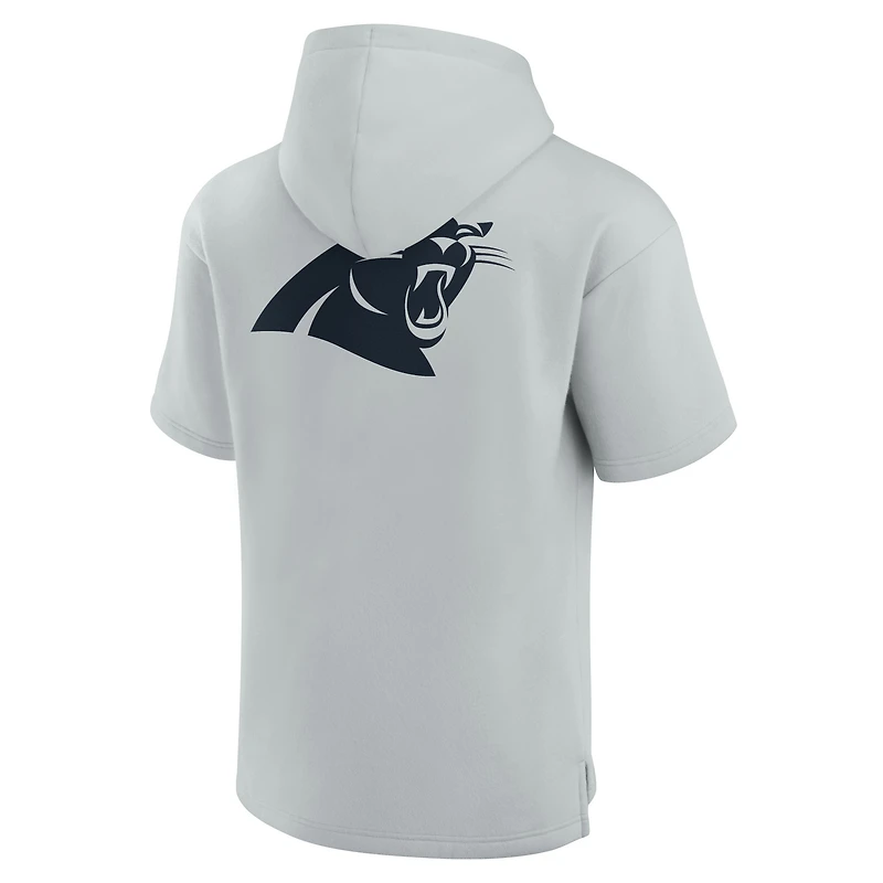 Sweat à capuche unisexe Fanatics Grey Carolina Panthers Elements en polaire super douce manches courtes