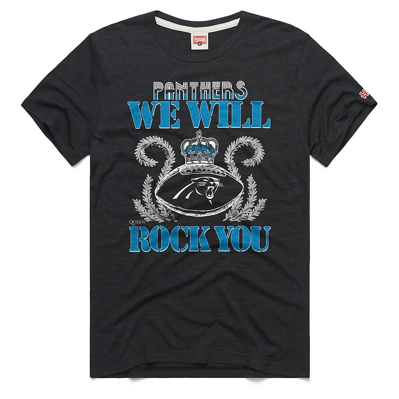 Unisex Homage Charcoal Carolina Panthers 2026 NFL Schedule Queen Tri-Blend T-Shirt