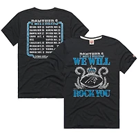 Unisex Homage Charcoal Carolina Panthers 2026 NFL Schedule Queen Tri-Blend T-Shirt