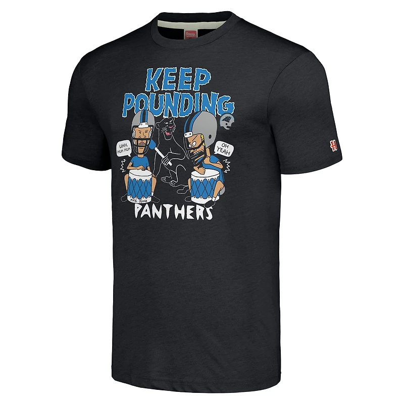 T-shirt unisexe NFL x Homage Beavis and Butt-Head Charcoal Carolina Panthers Tri-Blend