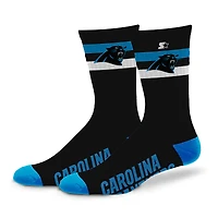 Chaussettes d'équipage unisexes Starter Carolina Panthers Team Color Two-Stripe