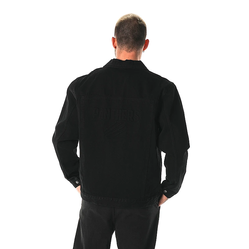 Unisex The Wild Collective Denim Carolina Panthers Button-Up Jacket