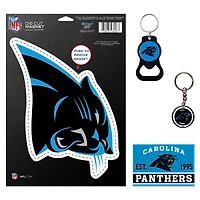 Lot de 4 porte-clés et aimants WinCraft Carolina Panthers