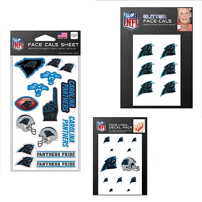 Ensemble de tatouages ​​sans eau WinCraft Carolina Panthers 4" x 7"