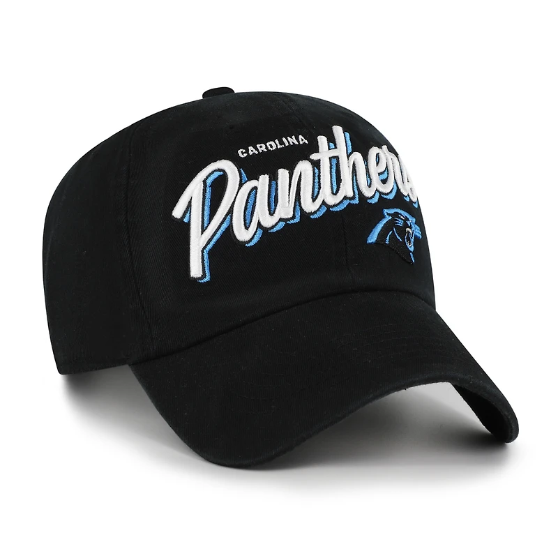 Women's '47  Black Carolina Panthers Ariana Clean Up Adjustable Hat