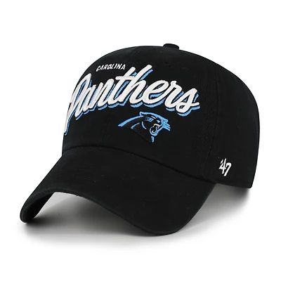 Women's '47  Black Carolina Panthers Ariana Clean Up Adjustable Hat