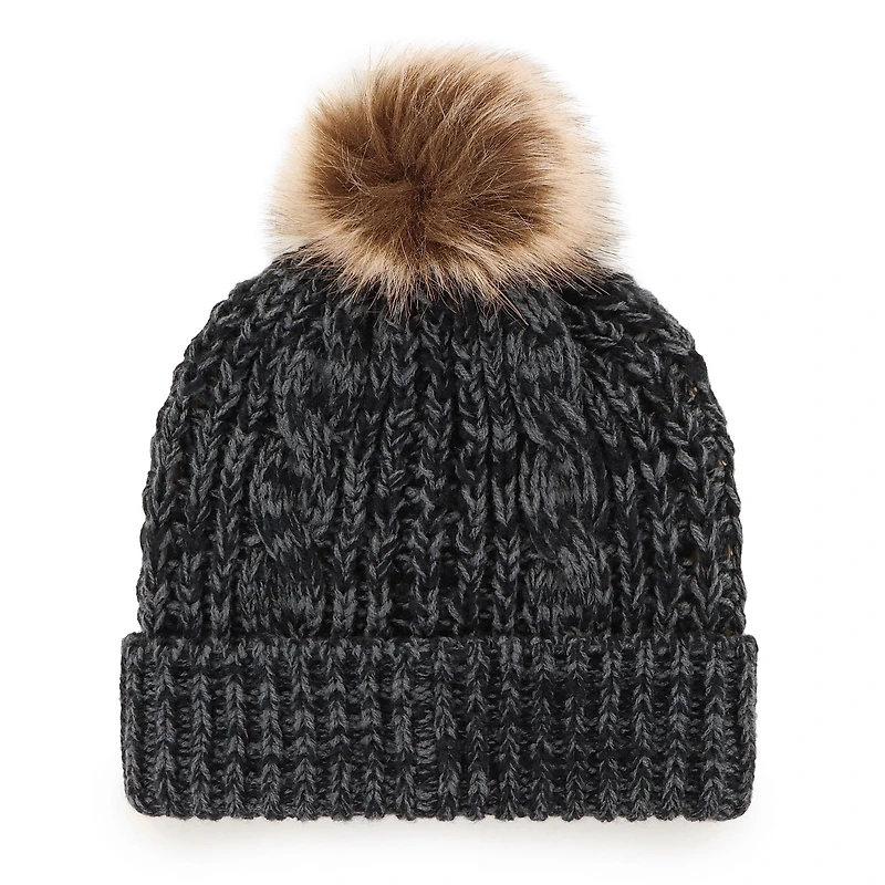 Bonnet tricoté à revers Meeko '47 Black Carolina Panthers pour femme avec pompon