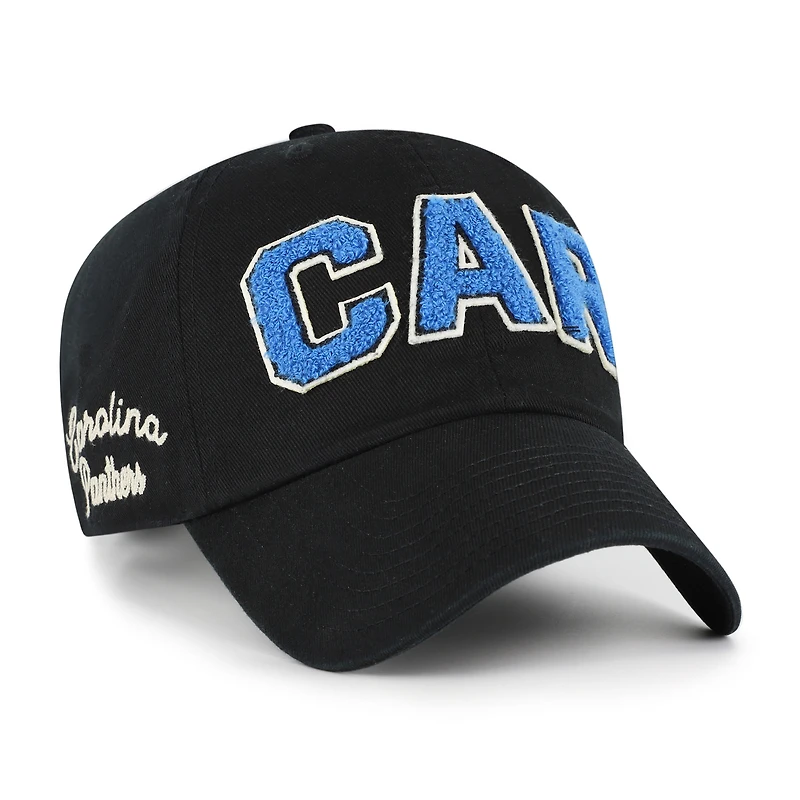 Women's '47  Black Carolina Panthers Zoey Clean Up Adjustable Hat