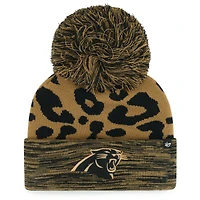 Women's '47  Brown Carolina Panthers Rosette Cuffed Knit Hat with Pom