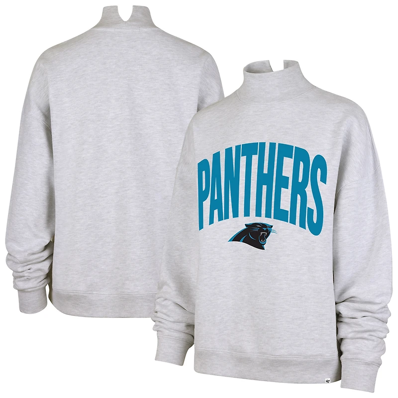 Sweat-shirt à col montant discret Carolina Panthers gris '47 pour femme