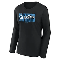 T-shirt à manches longues Grip noir pour femme des Carolina Panthers