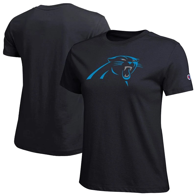 Women's Champion  Black Carolina Panthers Logo T-Shirt