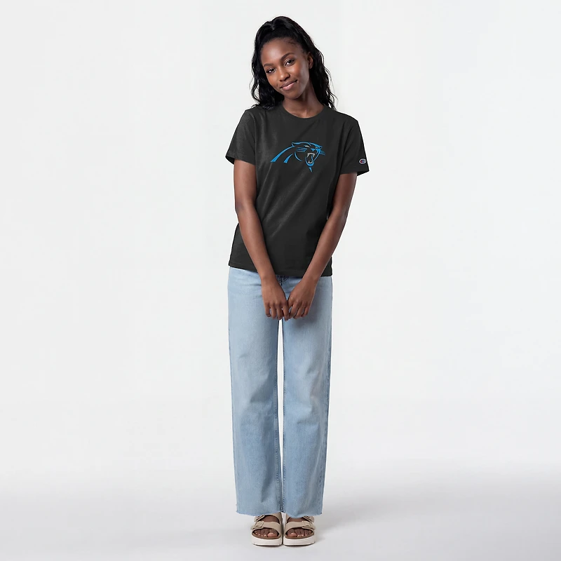 Women's Champion  Black Carolina Panthers Logo T-Shirt