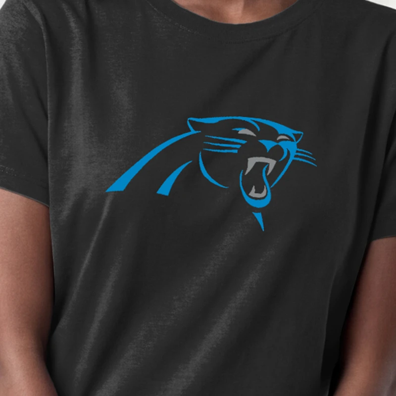 Women's Champion  Black Carolina Panthers Logo T-Shirt