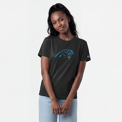 Women's Champion  Black Carolina Panthers Logo T-Shirt